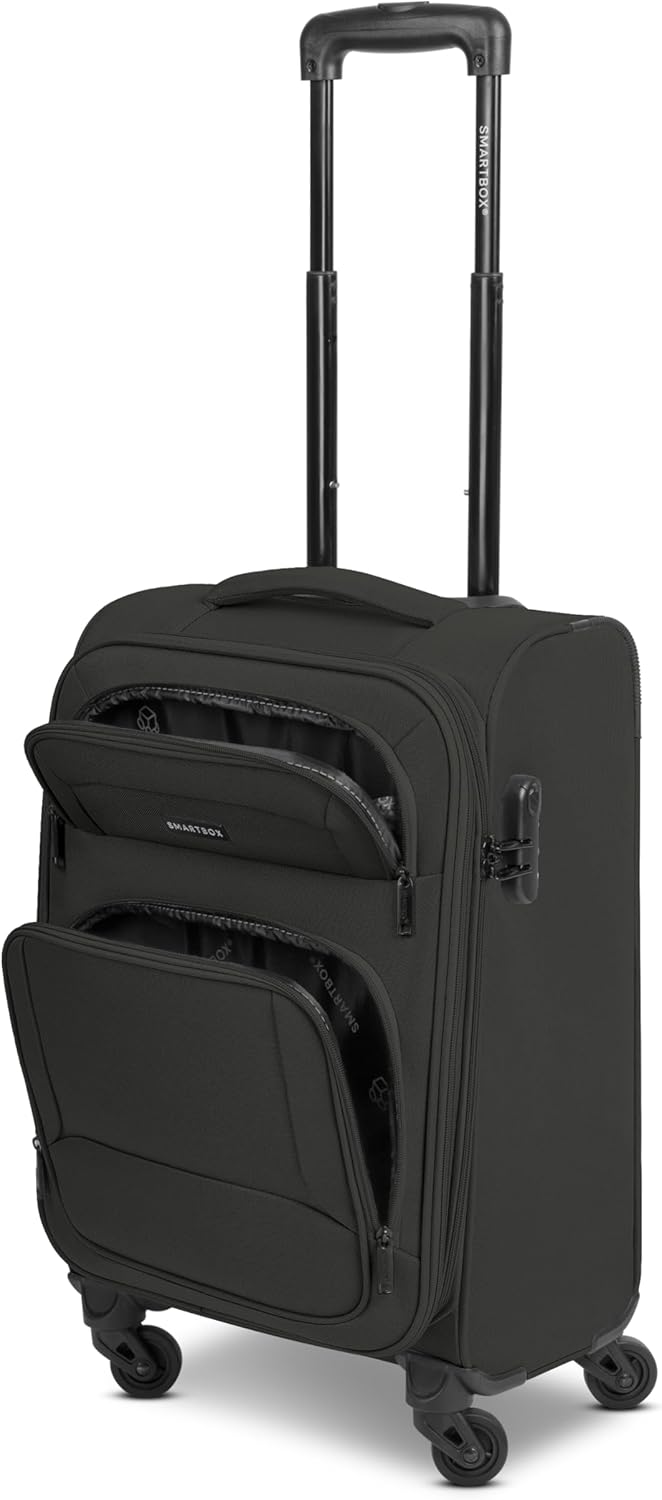 SMARTBOX Weichgepäck Kabinen-Koffer für Damen & Herren | Kleiner Cabin-Trolley 36 x 23 x 57 cm | 4 R