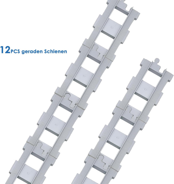 Mirthben 18pcs Bausteine Schienen Set, City Zug Schienen, bestehend aus Cross Track Gerade, Kurven S