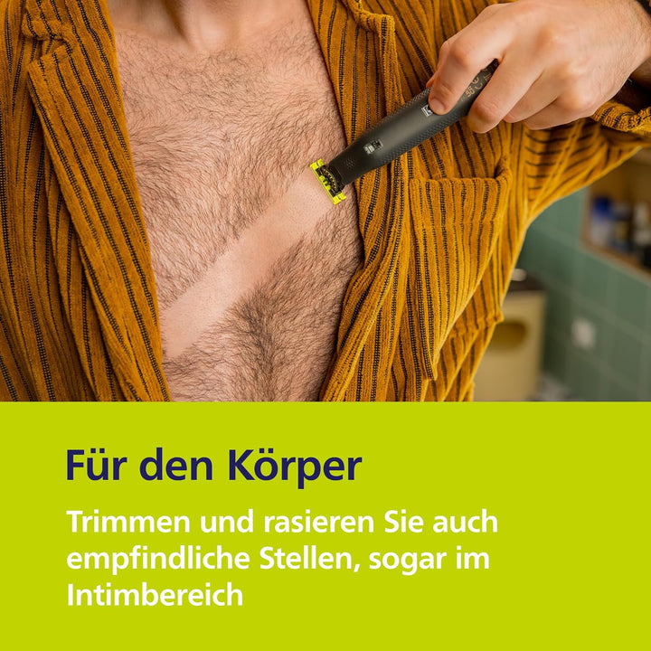Philips OneBlade Pro 360 Face & Body - Elektrischer Bartschneider, Rasierer und Bodygroomer, 2x 360-