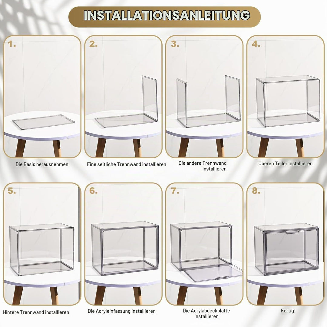 4 Packungen Transparente Kunststoff-Handtaschen-Aufbewahrungs-Organizer für Schrank, Graues Acryl-Vi