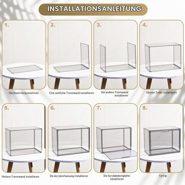 4 Packungen Transparente Kunststoff-Handtaschen-Aufbewahrungs-Organizer für Schrank, Graues Acryl-Vi