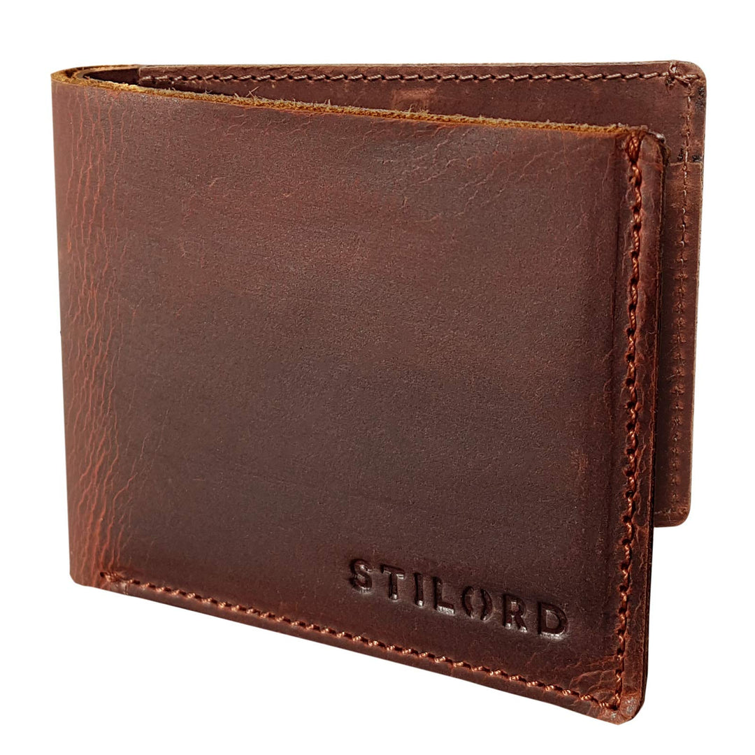 STILORD 'Darren' Slim Wallet mit Münzfach Leder Kleine Geldbörse RFID Herren Minibörse Portemonnaie
