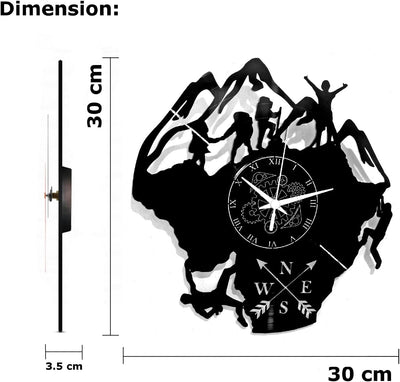 Instant Karma Clocks Vinyl Wanduhr Bergsteigen Berg Klettern, Wandern, Geschenkidee Handgemacht