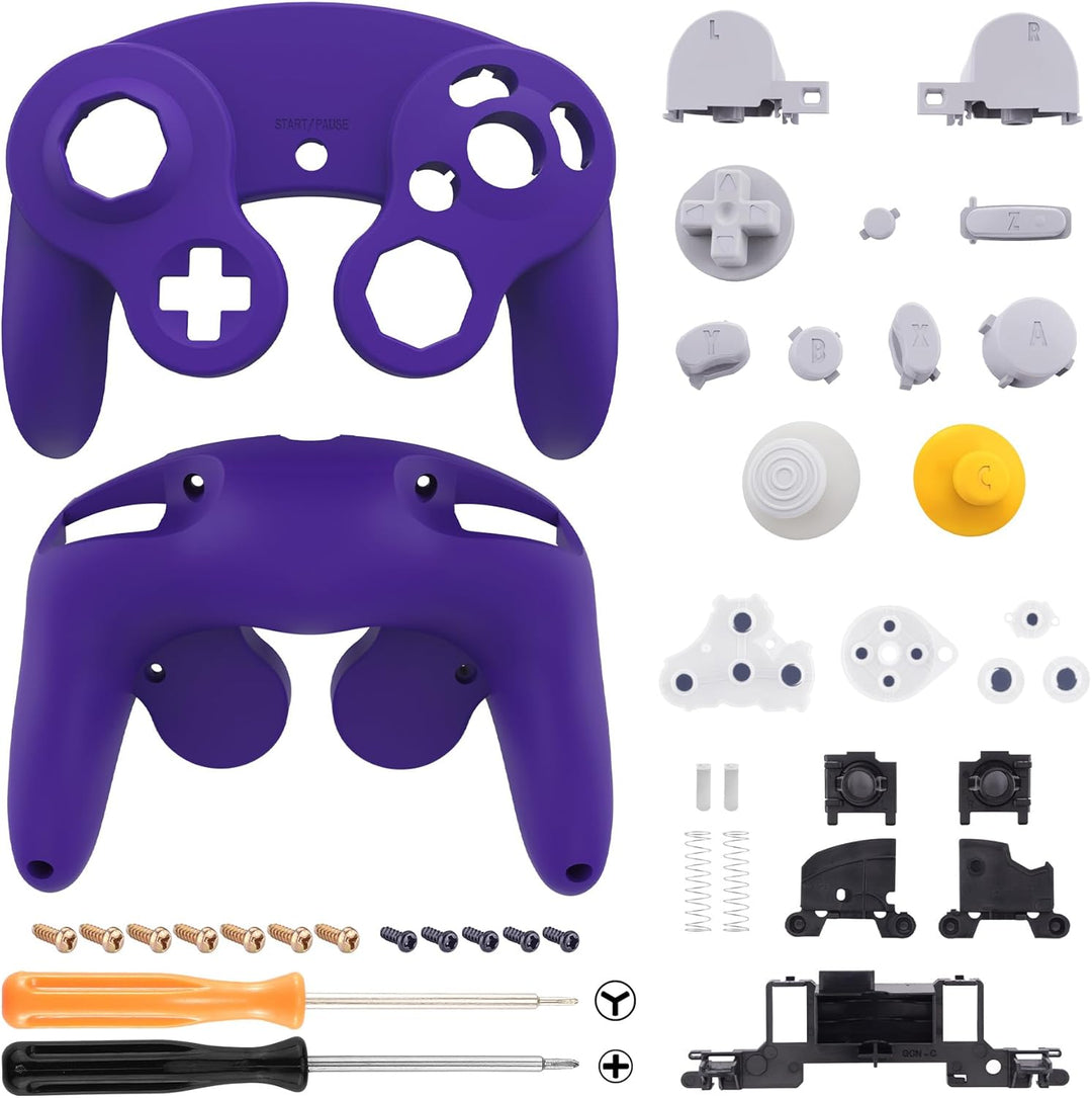 eXtremeRate Ersatz Grips Case Hülle kompatibel mit Nintendo Game Cube Controller, Griff Gehäuse & D-