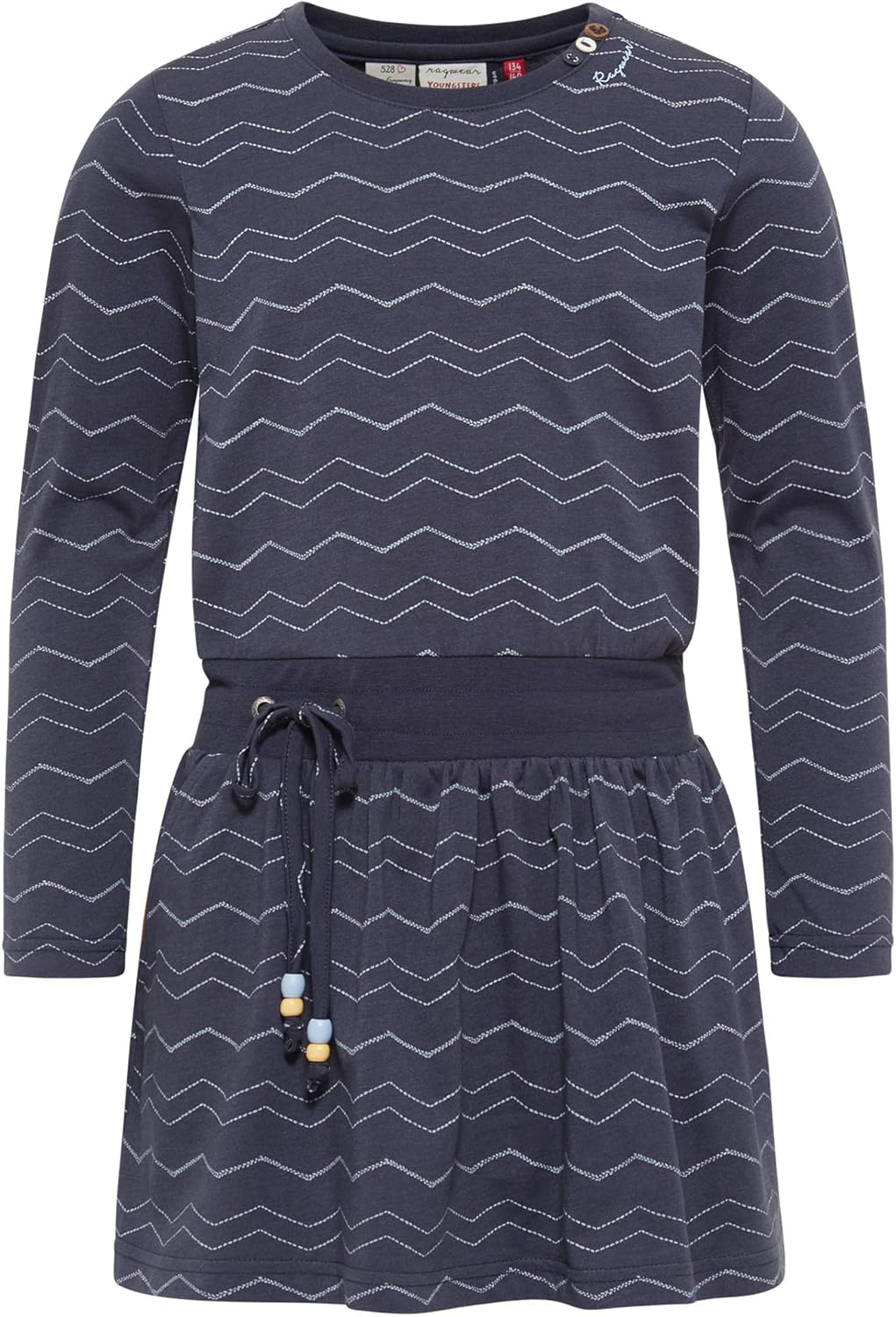 Ragwear MAGY Long Chevron Mädchen Kleid 122-128 Navy, 122-128 Navy