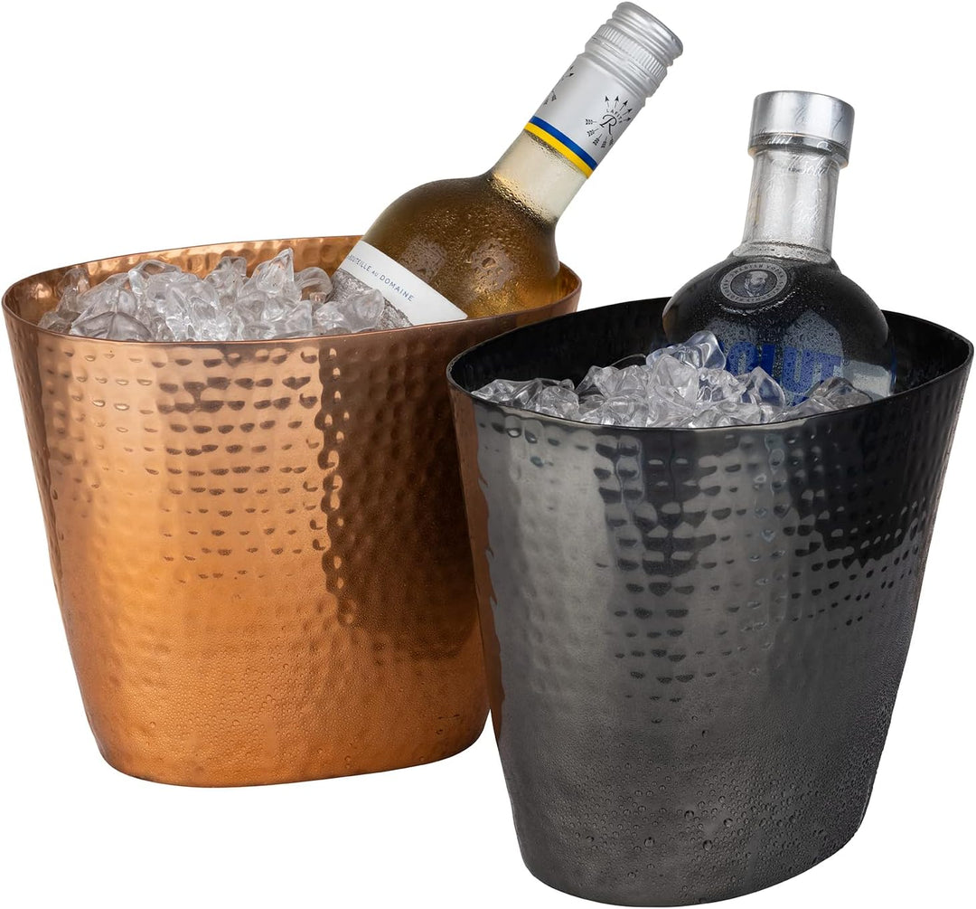 APS 36107 Wein-/Sektkühler "SMALL", Aluminium, für 1 Flasche, 20,5 x 14 x 17 cm, Gunmetal-Look Gunme