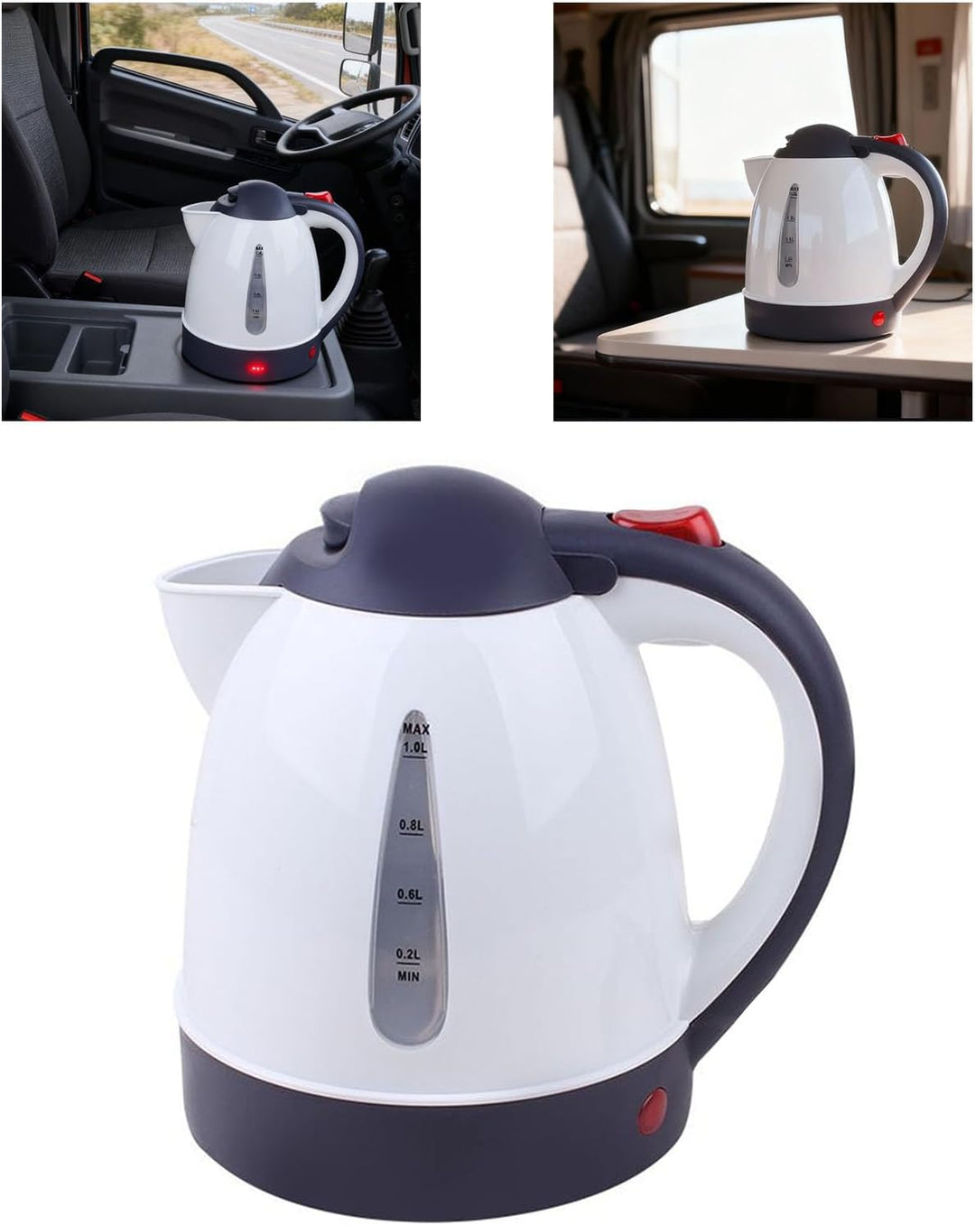 Auto Wasserkocher 1L Tragbare Reisekocher für Auto Reisen Camping mit automatischer Abschaltung (12V
