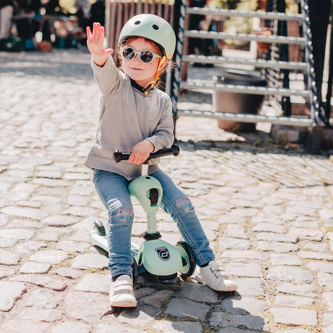 Scoot & Ride Unisex – Babys Highwaykick 1 Kickboard mit Sitz Grün 57.5 x 17.5 x 26.5 cm Single, Grün