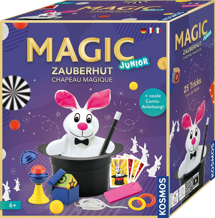 Kosmos 694302 Magic Zauberhut, Lerne einfach Zaubertricks und Illusionen, Zauberkasten mit Zaubersta