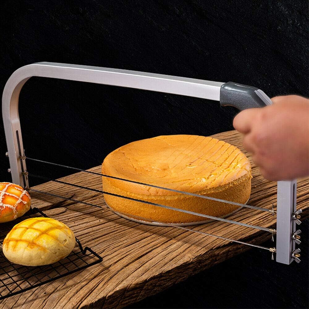 SHZICMY Edelstahl Tortenschneider Tortensäge Verstellbar Cake Interlayer Cutter 3-Drähte