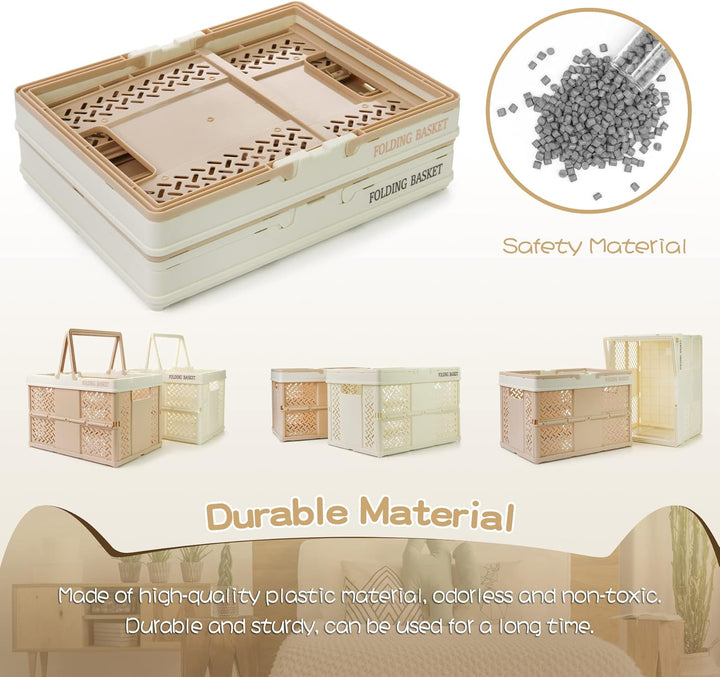 Spesh 2 Stücke Klappbox mit Henkel 30 * 22cm Aufbewahrungsbox klappbar Plastik Aufbewahrungskorb Kle
