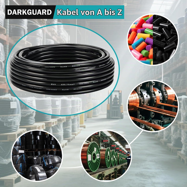 4-adriges Kabel LED-Rücklichter Verkabelungkabel für Anhänger 4x0,75mm² - 10M FLRYY Fahrzeugleitung