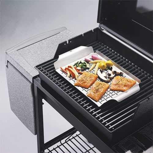 Weber 6435 Deluxe Grillpfanne 30 x 44,2 x 3,6cm , Edelstahl,