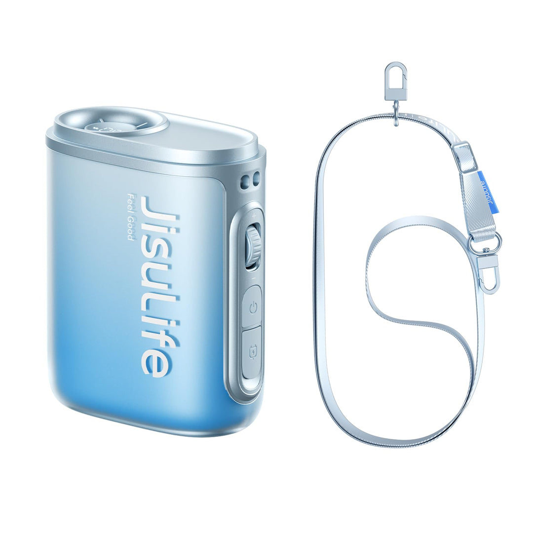 JISULIFE Nackenventilator, 100 Geschwindigkeiten, Mini-Tragbarer Hüftventilator, 16 Stunden, 4500 mA