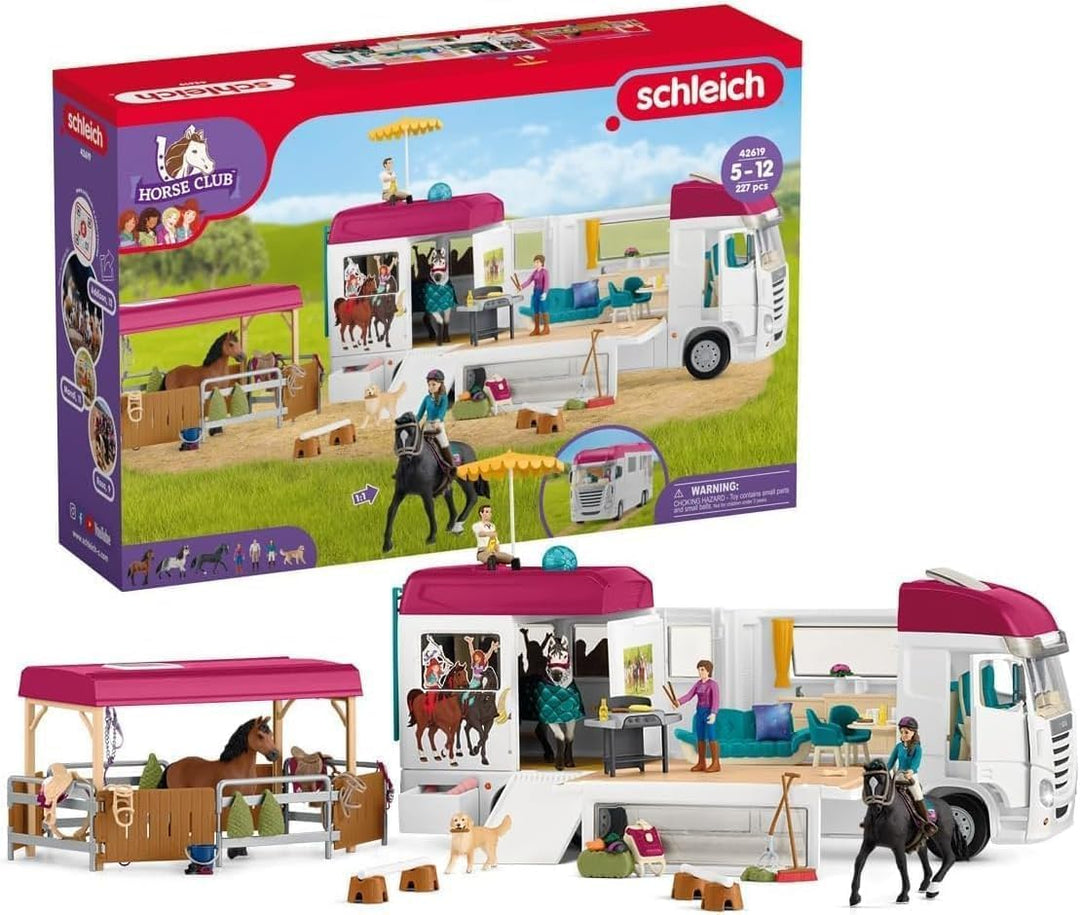 SCHLEICH 42619 Horse Club Pferdetransporter, 227 Teile Spielset mit Transporter & 42613 Accessoires