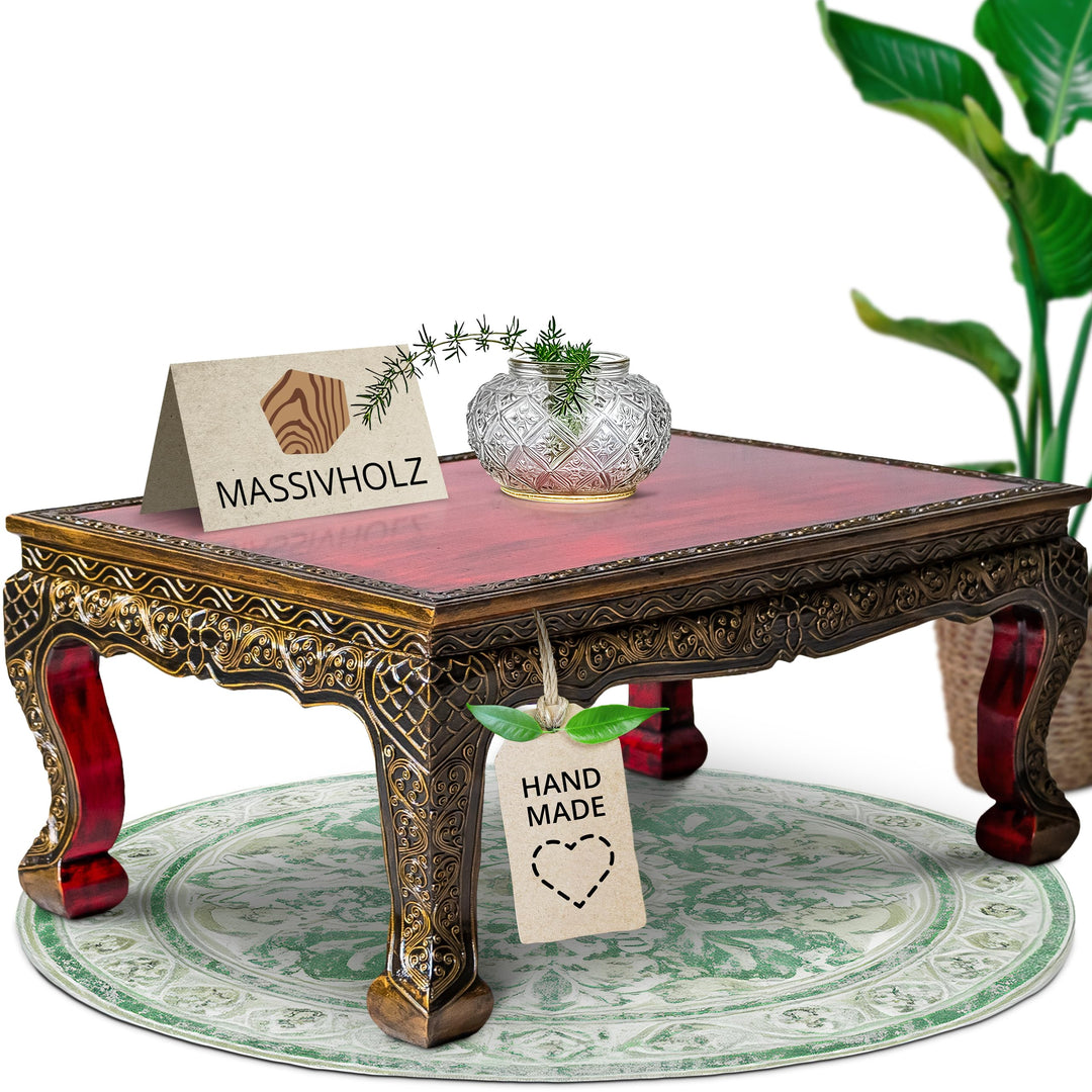 livasia Opiumtisch, asiatischer Beistelltisch in Glasmosaik Design, 76x50cm, Couchtisch (Handarbeit)