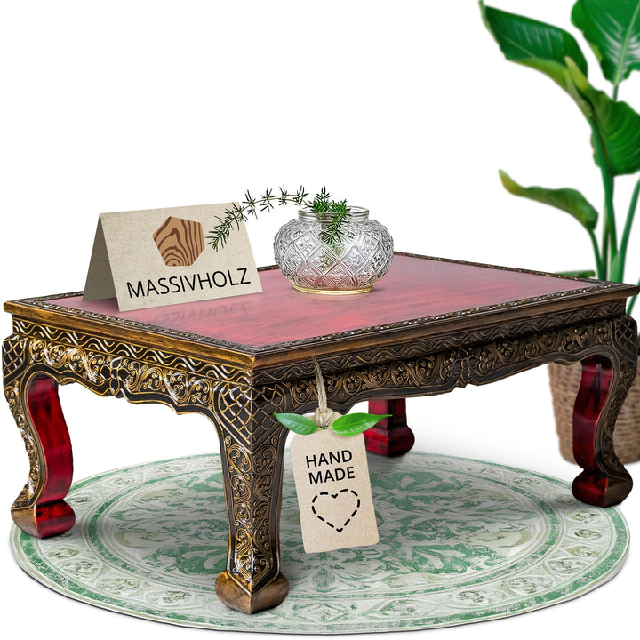 livasia Opiumtisch, asiatischer Beistelltisch in Glasmosaik Design, 76x50cm, Couchtisch (Handarbeit)