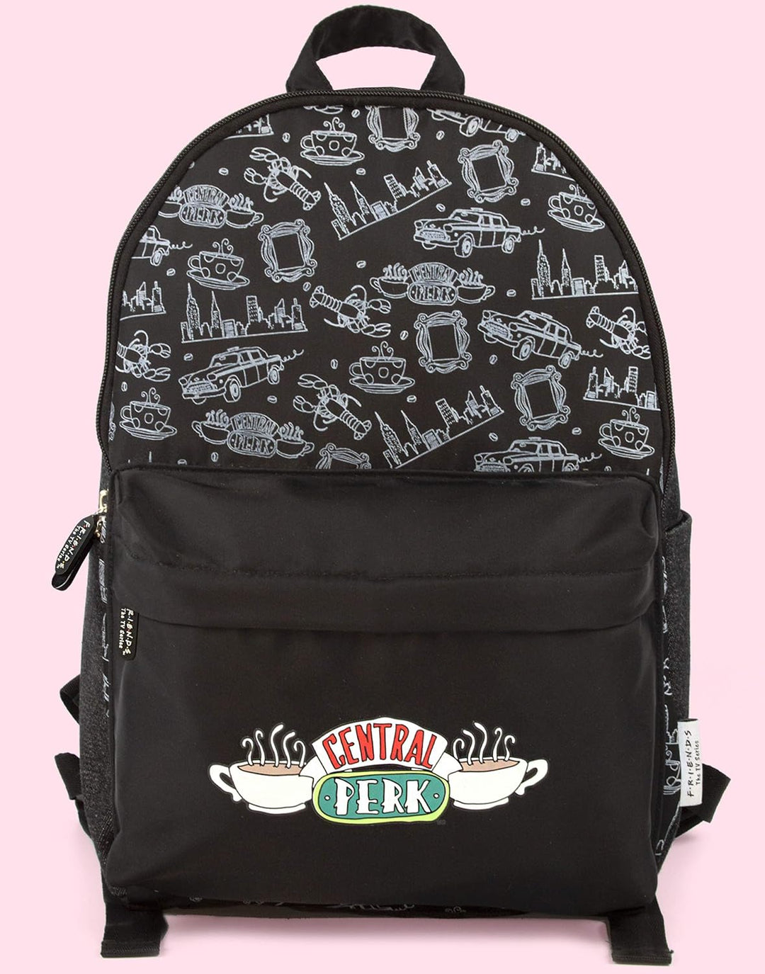 Freunde Kinder Rucksack Central Perk Logo für Mädchen und Jungen Schwarze Reissve Einheitsgrösse