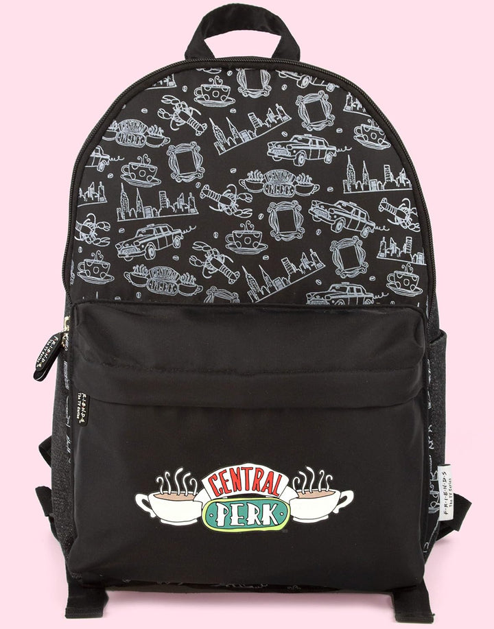 Freunde Kinder Rucksack Central Perk Logo für Mädchen und Jungen Schwarze Reissve Einheitsgrösse
