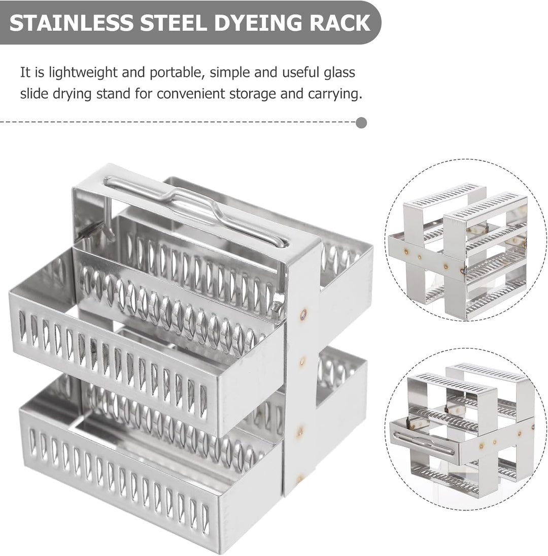 Edelstahl Färbegestell Für Mikroskop Objektträger 30 Positionen Tragbares Und Stabiles Glaschieber H