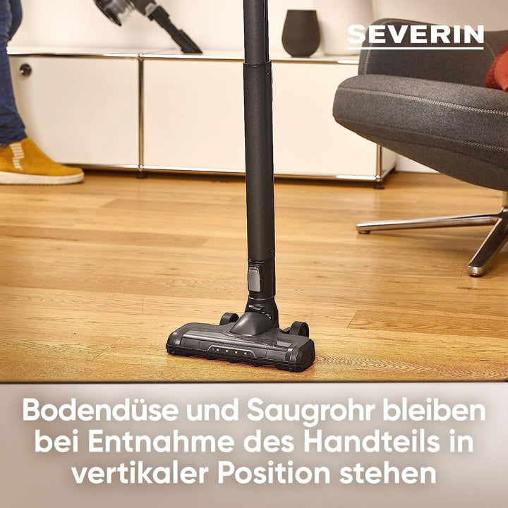 SEVERIN Akku Staubsauger kabellos, 40 Min Laufzeit, 2-in-1 Akku Stiel- und Handstaubsauger für Tierh