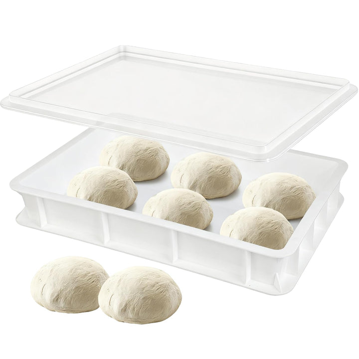 Windfromort Pizzaballenbox – Kunststoff Teigbox – Gärbox Sauerteig & Teig 40×30×10 cm – Pizzateig Bo