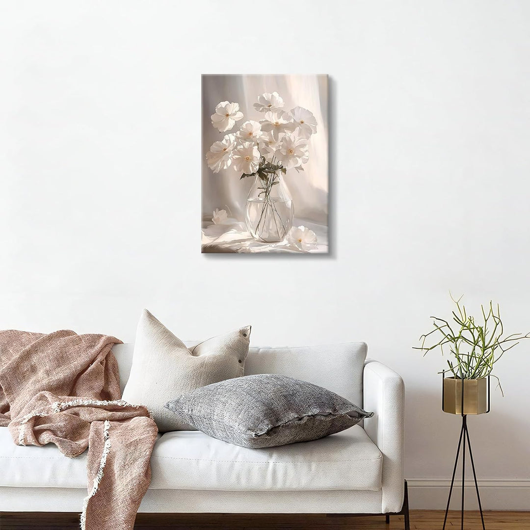 Moderne Mit Rahmen Leinwand Wandbilder, Weisse Blumen Blühen in der Sonne leinwand bilder kunstdruck