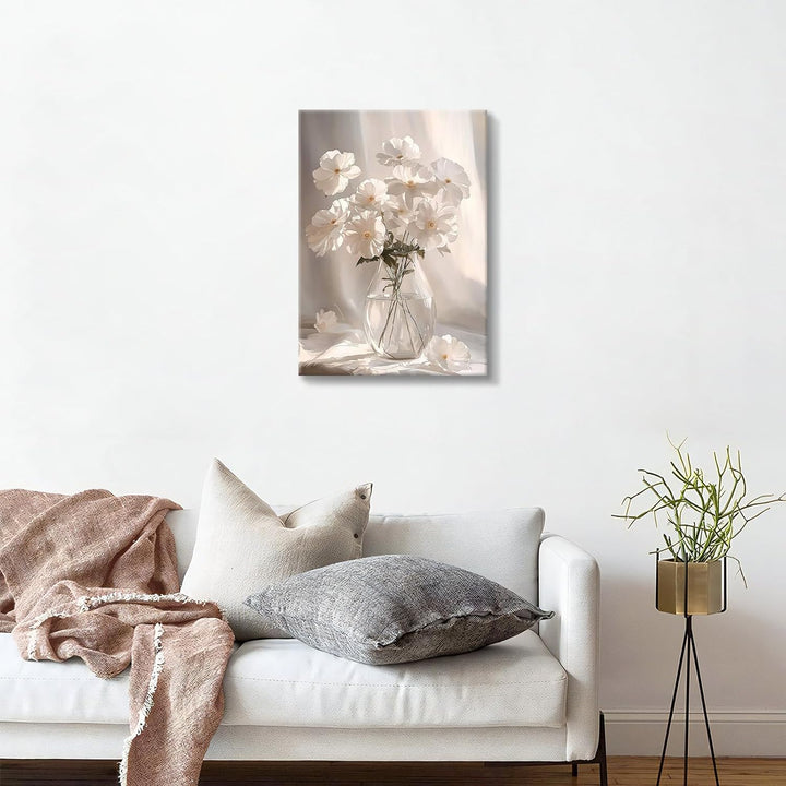 Moderne Mit Rahmen Leinwand Wandbilder, Weisse Blumen Blühen in der Sonne leinwand bilder kunstdruck