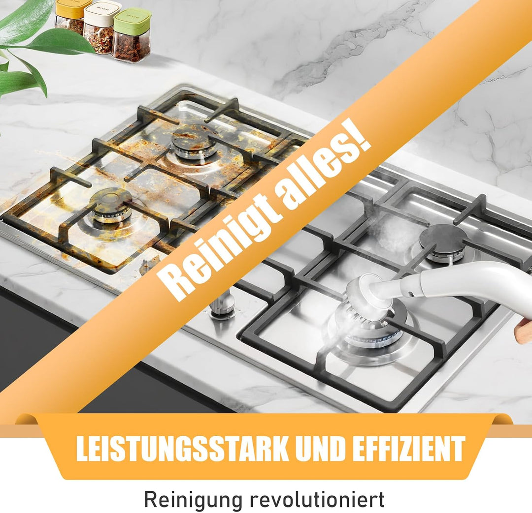 Dampfreiniger Handgerät, 1500W Leistungsstarker Steam Cleaner mit 6 Bürstenköpfen, 220V Mehrzweckdam