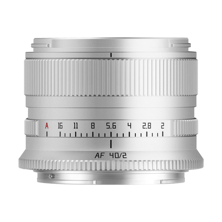 TTARTISAN AF 40 mm F2 Kameraobjektiv, silberfarbene Version, Vollbild, Autofokus, Walk Around Objekt