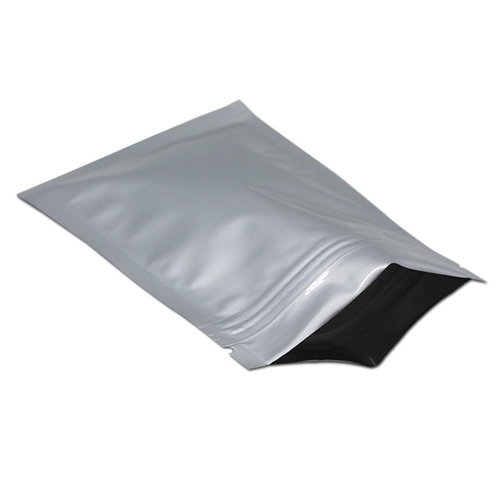 100 Stück Flache Mylar Taschen mit Reissverschlussverschluss Lebensmittel Aufbewahrung Silber Alumin