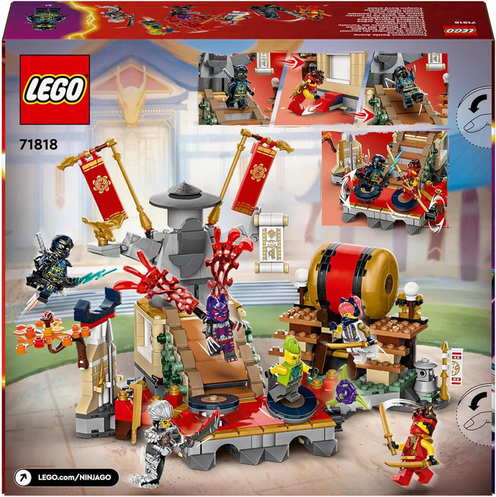 LEGO NINJAGO Turnier-Arena Abenteuer-Spielzeug für Kinder, Ninja-Spielset mit 6 Minifiguren, sammelb