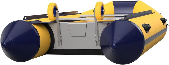 SUPROD Heckräder, Slipräder, Schlauchbooträder, Transporträder, klappbar, ET200, Edelstahl Gelb/Blau