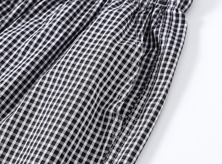 MoFiz Herren Kurze Pyjamahose Baumwolle Schlafshorts Karierte Schlafanzughose Freizeithose Karo Loun