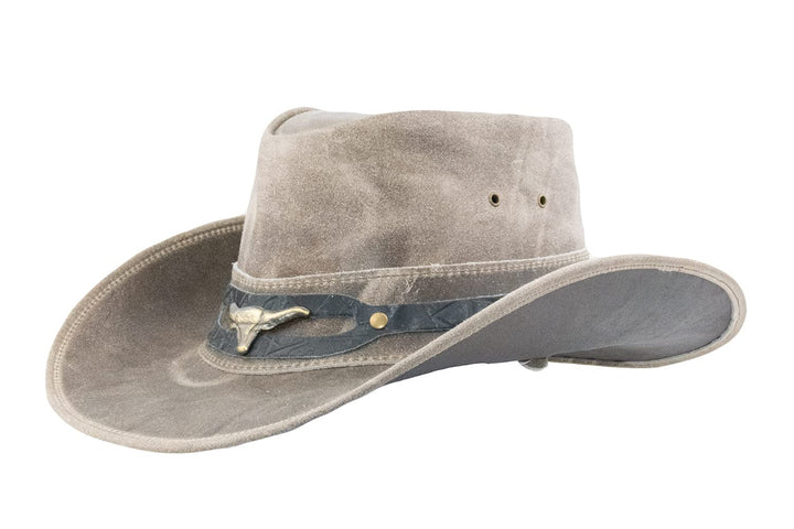 Black Jungle Ontario Outdoor Western Lederhut Australien Cowboy Lederhüte Reiterhut Unisex S Charcoa