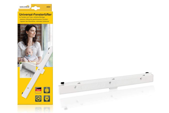Schellenberg 46600 Universal-Fensterlüfter Passivlüftung für den Fensterflügel, Weiss Weiss Erweiter