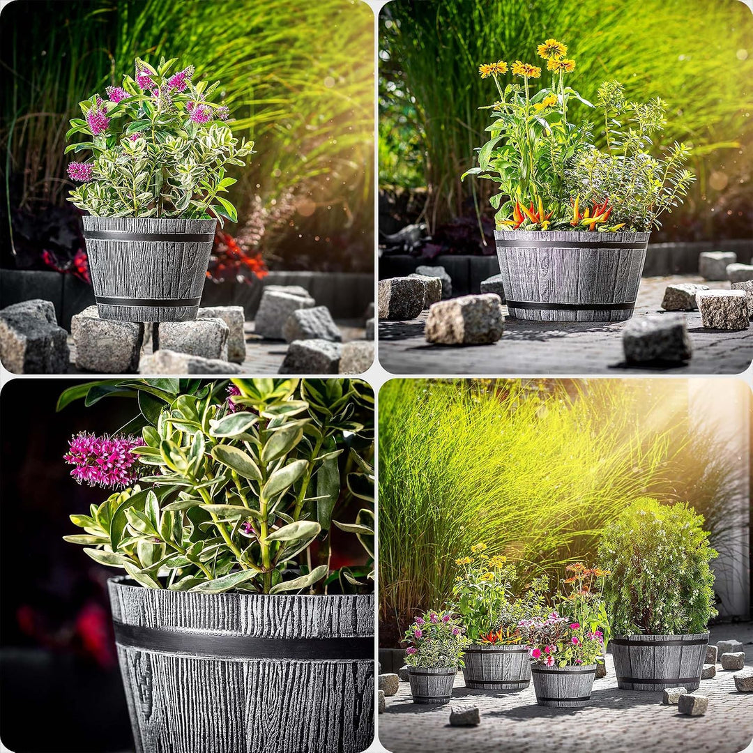 KADAX Blumentopf, Blumenkübel aus Kunststoff, runder Pflanzkübel, Innen- und Aussenbereich, Übertopf