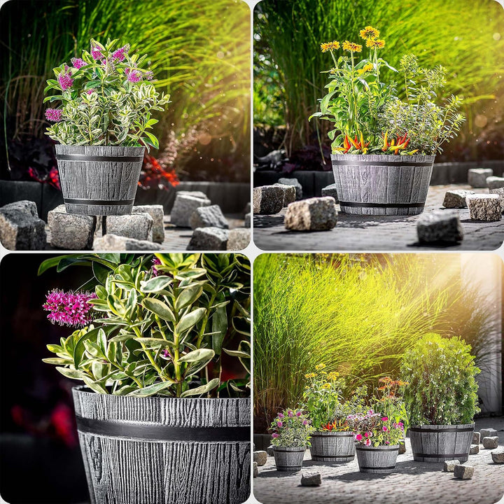 KADAX Blumentopf, Blumenkübel aus Kunststoff, runder Pflanzkübel, Innen- und Aussenbereich, Übertopf