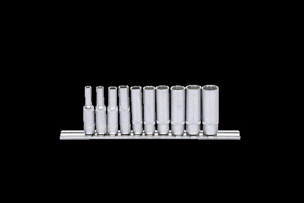 KS Tools 917.0630 1/4" 12-kant-Stecknuss-Satz, lang, 10-tlg.