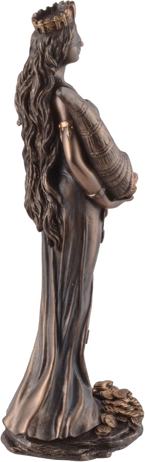 Römische Göttin Fortuna 19 cm bronziert Figur Glück Glückspiel Veronese