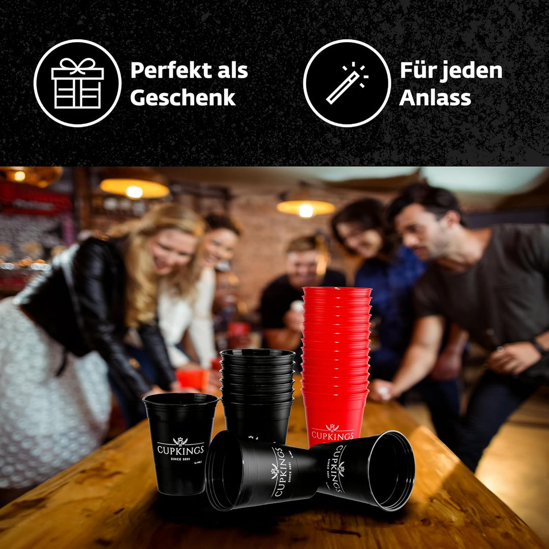 CUPKINGS Party Becher Set | 22 Hartplastik Becher Made in Germany | Festival Zubehör & Party Deko |