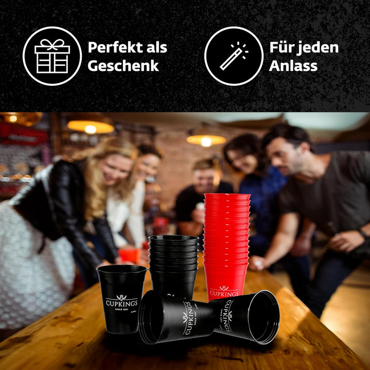 CUPKINGS Party Becher Set | 22 Hartplastik Becher Made in Germany | Festival Zubehör & Party Deko |