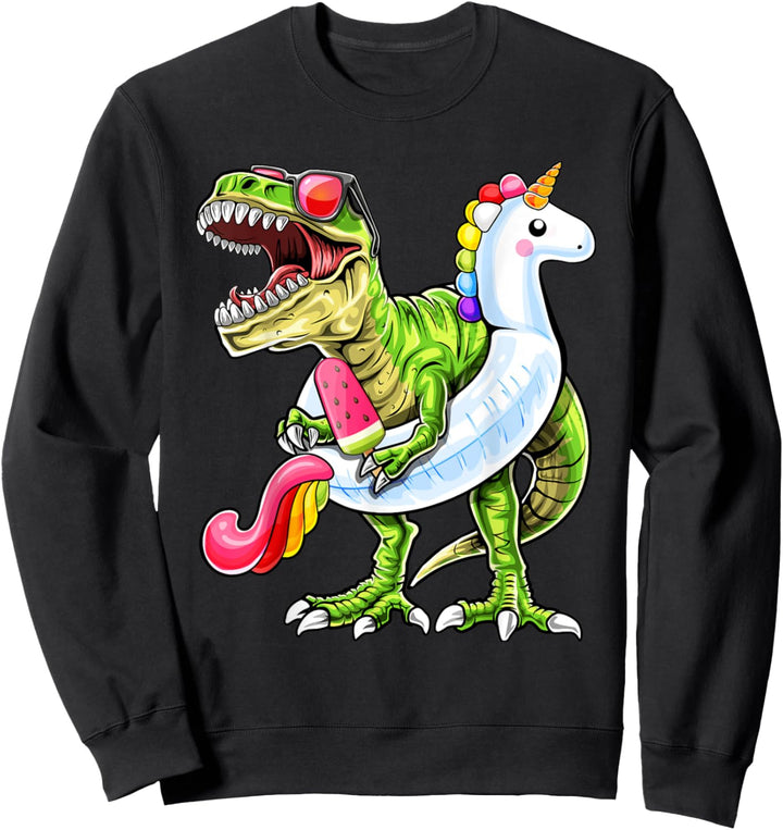 Dinosaurier-Pool-Geburtstagsfeier Sommer ausserhalb der Sweatshirt