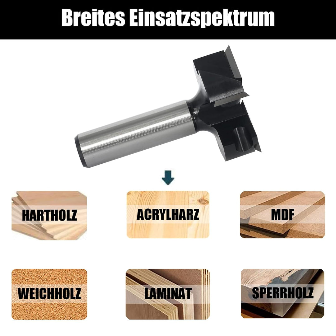 AKYLIN Planfräser 12mm schaft，2+2 Flöten Planfräser holz für Oberfräse，Abrichtfräser mit 4-seitigen