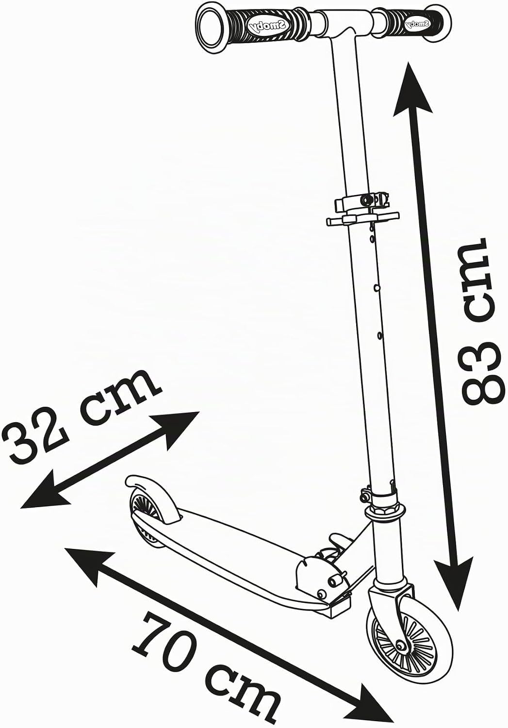 Smoby - Stitch 2-Rad-Scooter, klappbar - Verstellbarer Lenker, rutschfeste Trittfläche, ergonomische