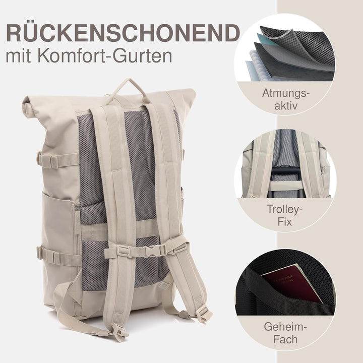 SONS OF ALOHA Rucksack KANE Roll-Top Kurierrucksack XL gross - PET recycelt, wasserabweisend - Wande