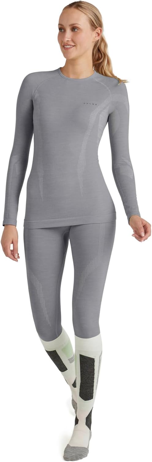 FALKE Wool-Tech Round Neck Funktionsshirt Langarmshirt für warme und kalte Temperaturen atmungsaktiv