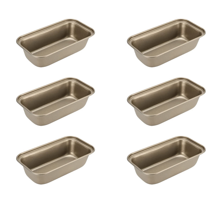 JAPCHET Mini-Kastenform mit Antihaftbeschichtung, 15,6 x 8,5 cm, rechteckig, 6 Stück
