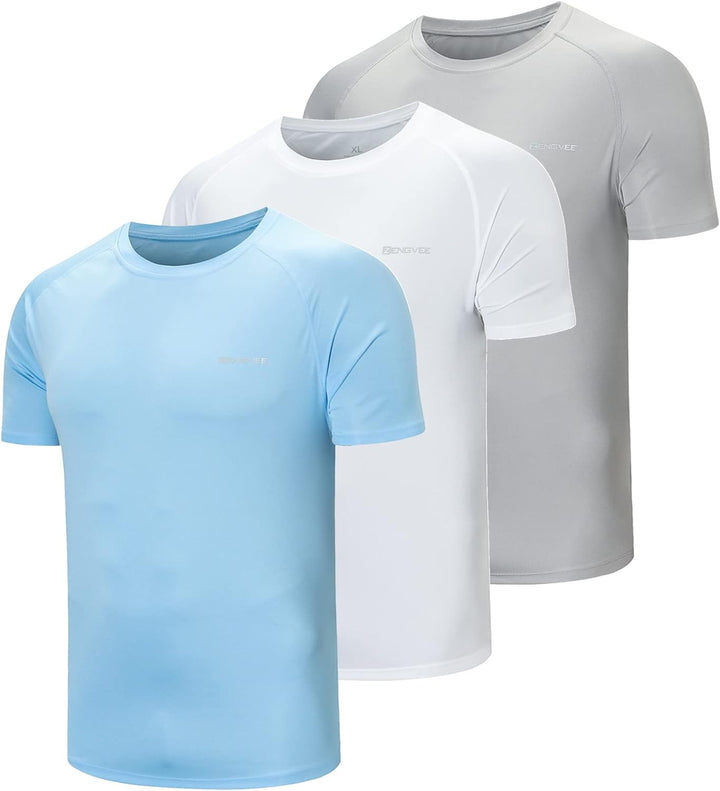 ZENGVEE 3er Pack Rashguard Herren, UPF 50+ UV Schutz Shirt Herren Schnelltrocknend Leicht Atmungsakt