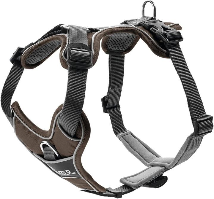HUNTER DIVO Hundegeschirr, S, 45-56 cm, braun/grau 45 - 56 cm braun/grau, 45 - 56 cm braun/grau